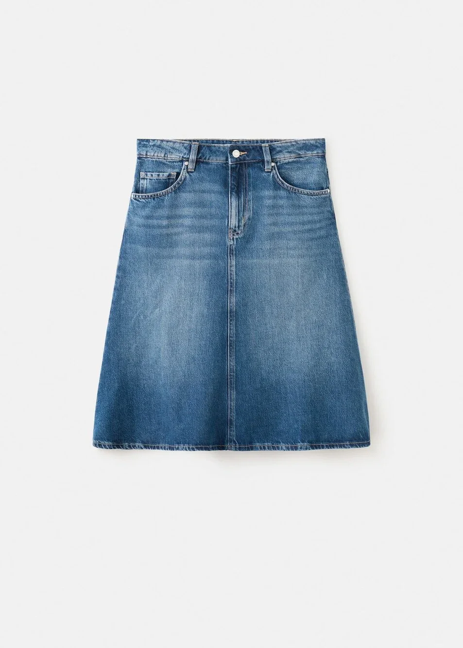 Midi denim skirt